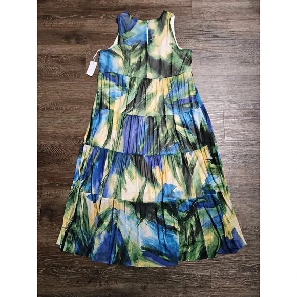 London Times Tiered Layered Mesh Sleeveless Dress XL NWT - Picture 6 of 13